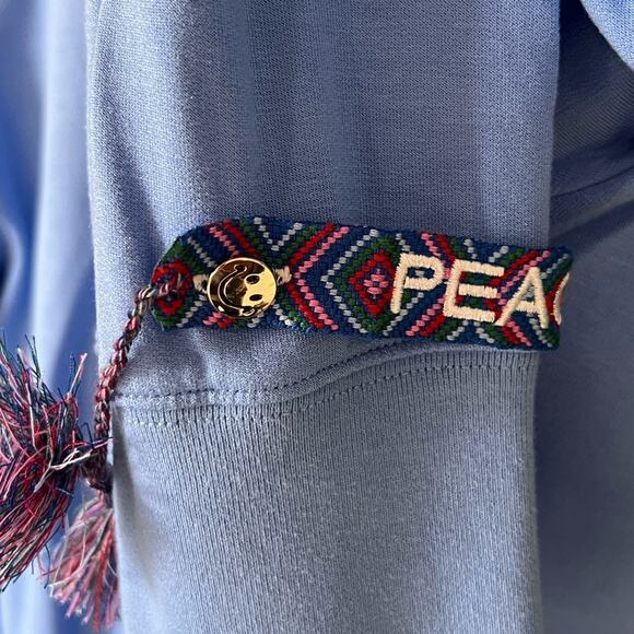 Alice + Olivia x Big Feelings Zip Hoodie, Eloise light blue, NEW Medium - Picture 7 of 7